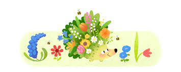 Google Celebrates Equinox Spring 2021 with Hedgehog and Flowers